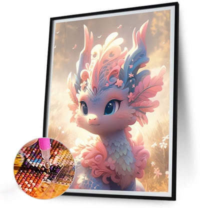 Little Dragon On The Grassland - Full Round Drill Diamond Painting 30*40CM