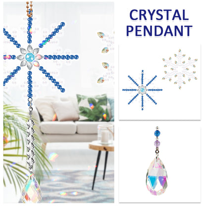6PCS Suncatcher Snowflake Diamond Drawing Hanging Ornament Diamond Art Pendant