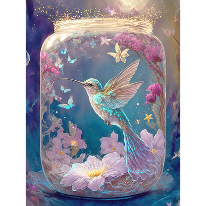 Hummingbird In Jar - Full Round Drill Diamond Painting 30*40CM