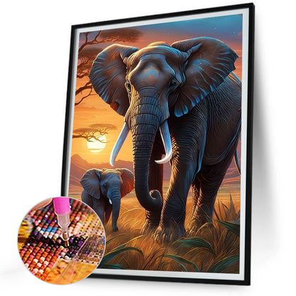 Elephant - Full Round Drill Diamond Painting 30*40CM