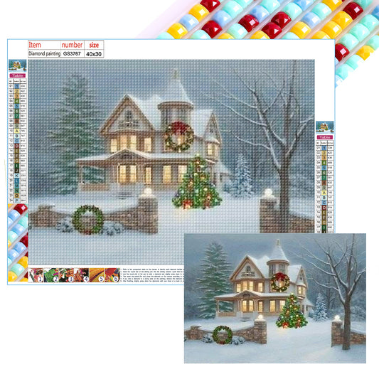 Snow Cabin - Full Square Drill Diamond Painting 40*30CM