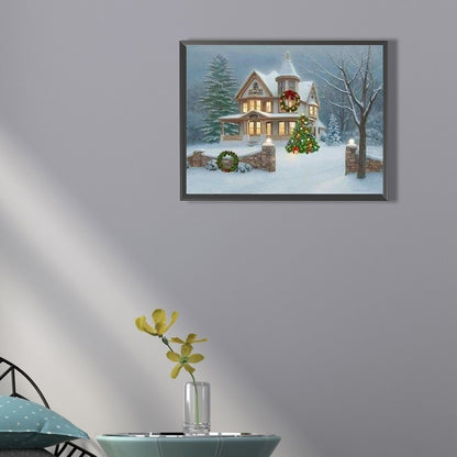 Snow Cabin - Full Square Drill Diamond Painting 40*30CM