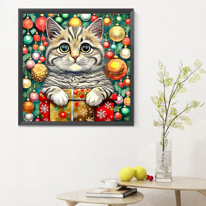 Christmas Kitten - Full Round Drill Diamond Painting 30*30CM