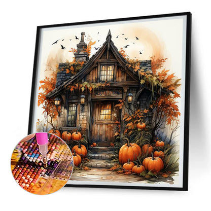 Halloween Pumpkin Street - Full Round Drill Diamond Painting 30*30CM