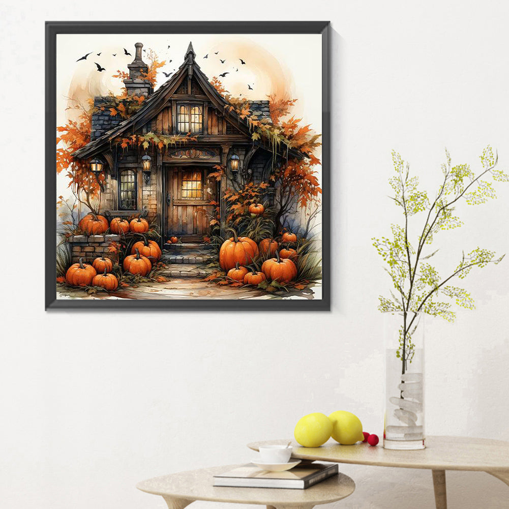 Halloween Pumpkin Street - Full Round Drill Diamond Painting 30*30CM