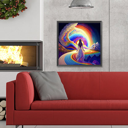 Color Smoke Girl - Full Round Drill Diamond Painting 30*30CM