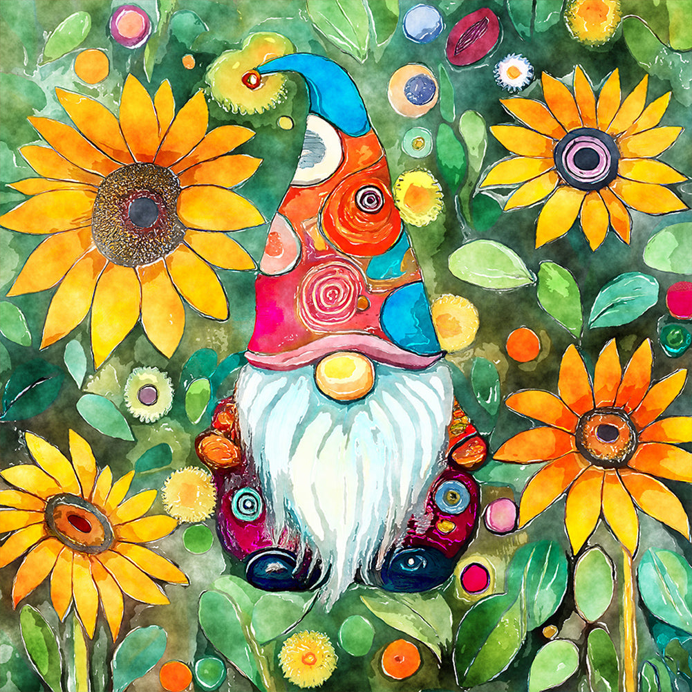 Garden Gnome - Full Round Drill Diamond Painting 30*30CM