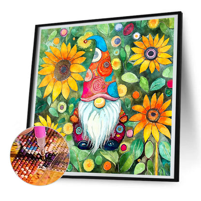 Garden Gnome - Full Round Drill Diamond Painting 30*30CM