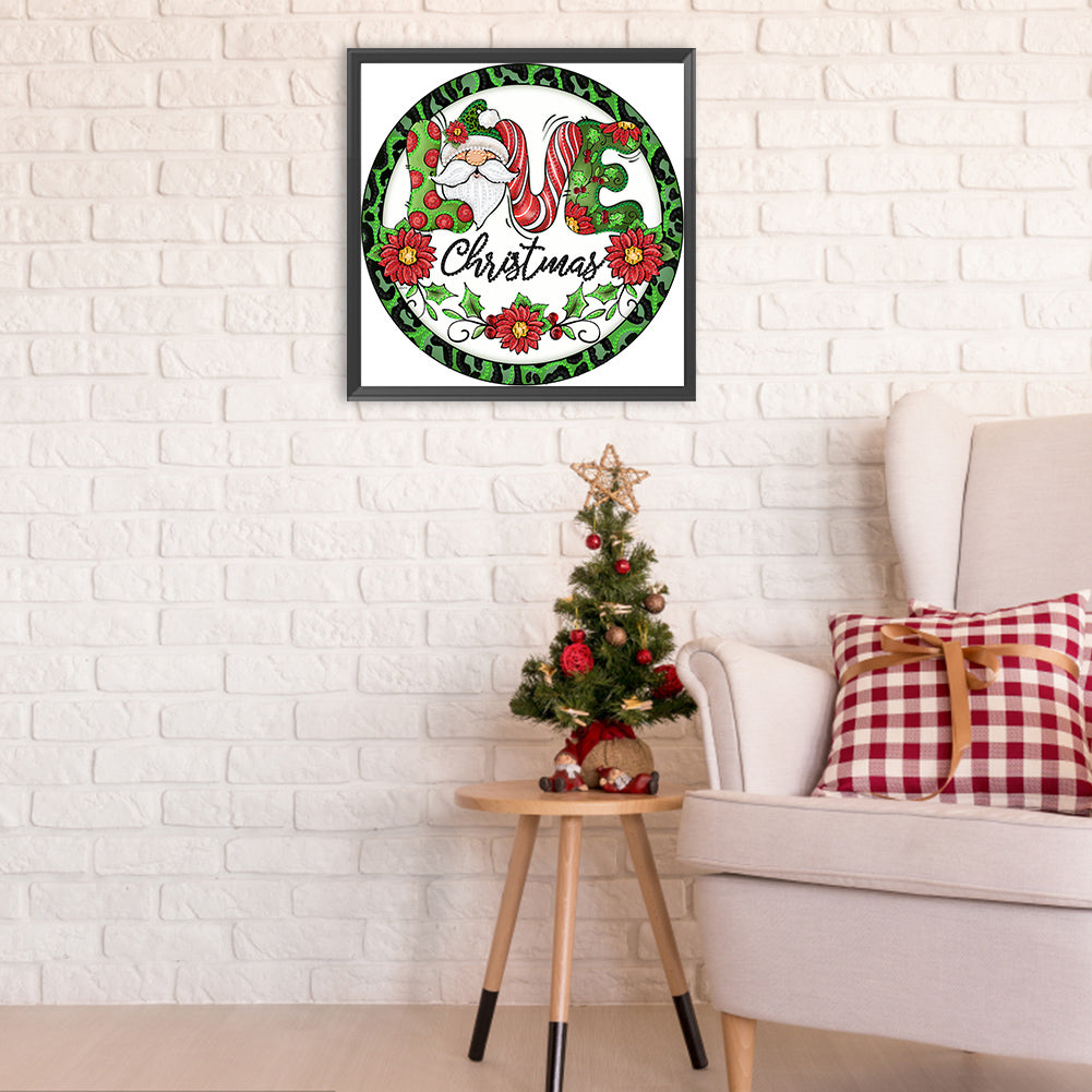 Christmas Holiday Wreath - Special Shaped Drill Diamond Painting 30*30CM