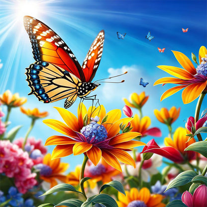 Colorful Flowers - Full Round Drill Diamond Painting 30*30CM