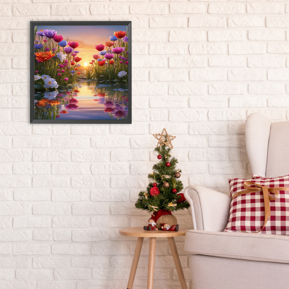 Colorful Flowers - Full Round Drill Diamond Painting 30*30CM