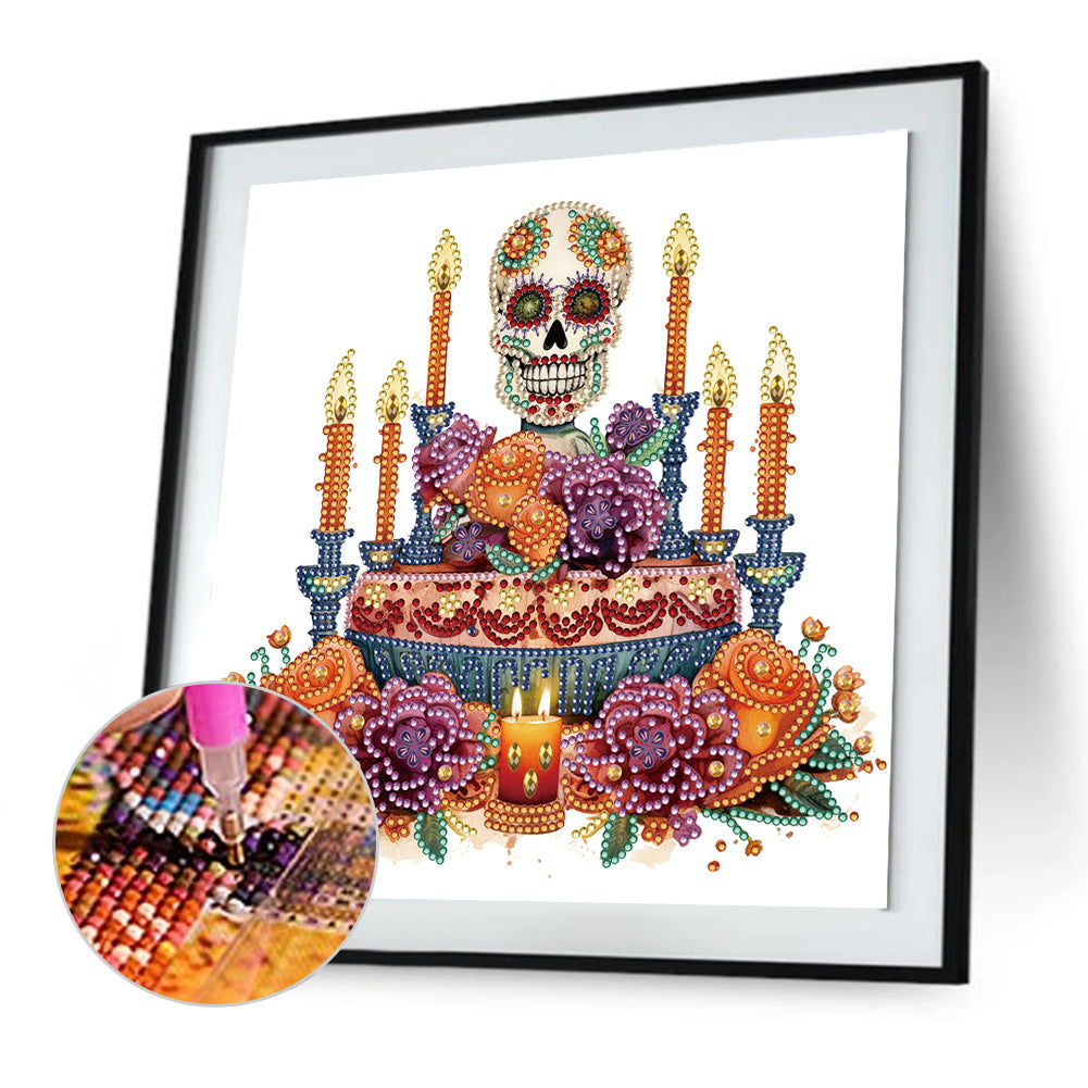 Skull Candlestick - Special Shaped Drill Diamond Painting 30*30CM