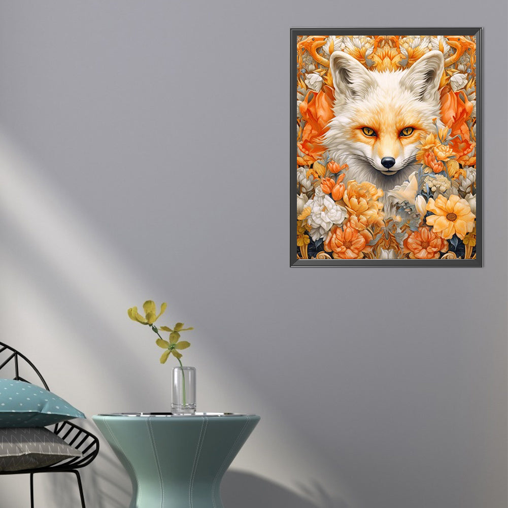 Fox In Flower - Full AB Dril Round Diamond Painting 40*50CM