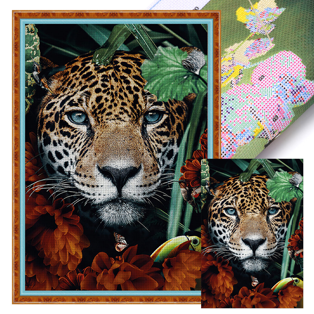 Leopard - 11CT Stamped Cross Stitch 40*60CM