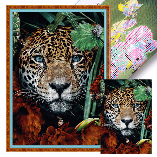 Leopard - 11CT Stamped Cross Stitch 40*60CM