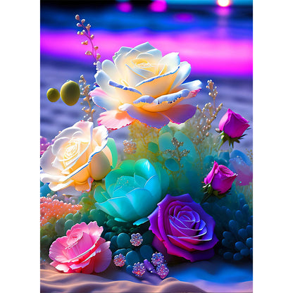 Roses On The Beach - Full AB Dril Round Diamond Painting 40*55CM