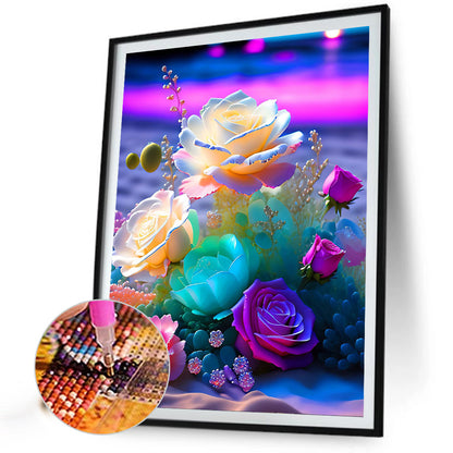 Roses On The Beach - Full AB Dril Round Diamond Painting 40*55CM