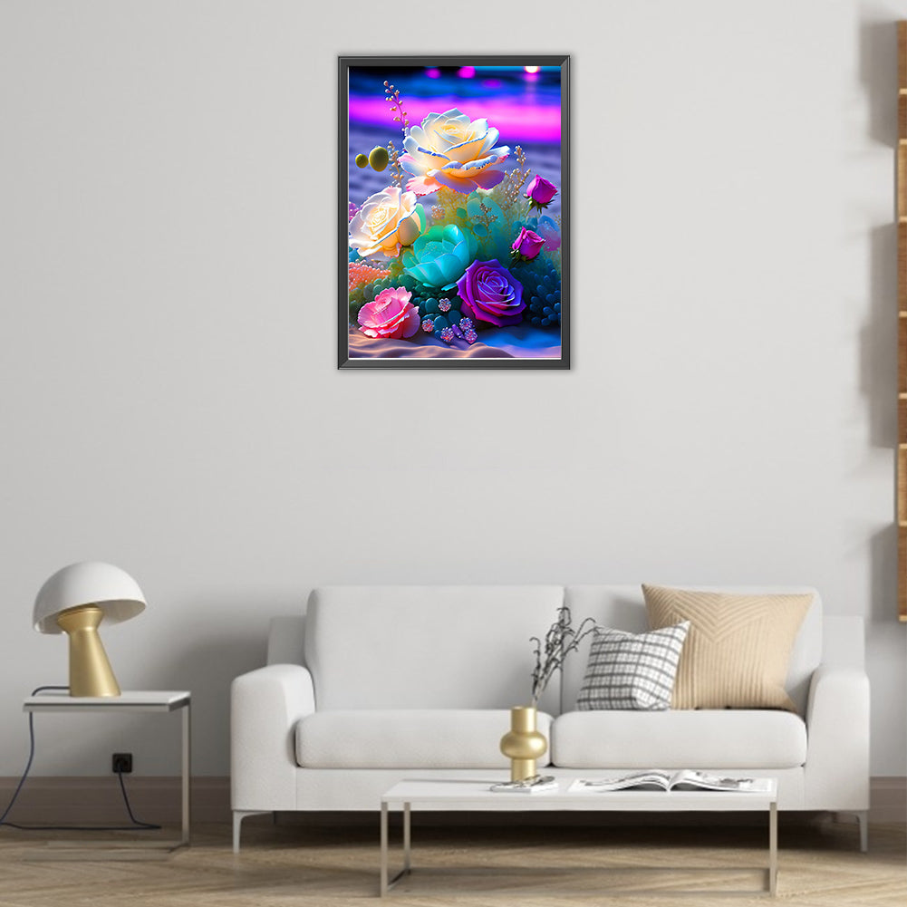 Roses On The Beach - Full AB Dril Round Diamond Painting 40*55CM