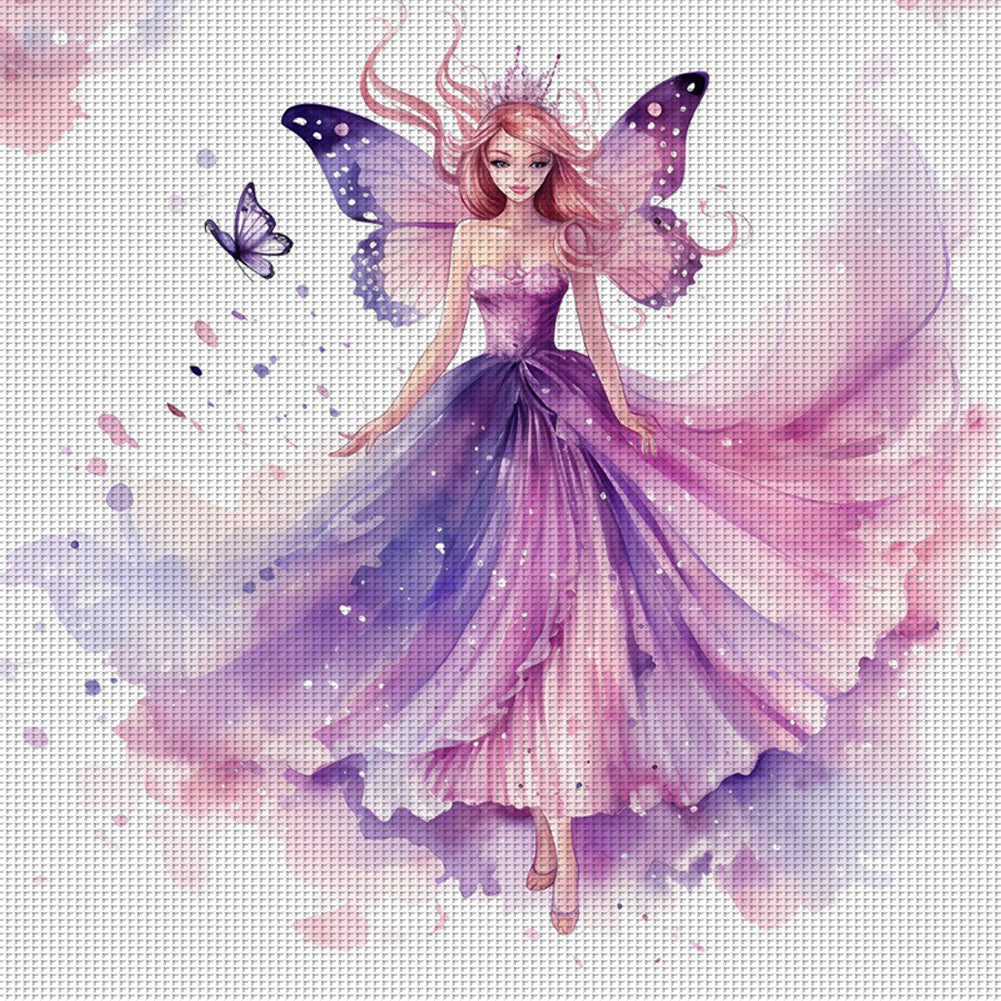 Butterfly Princess - 11CT Stamped Cross Stitch 60*60CM