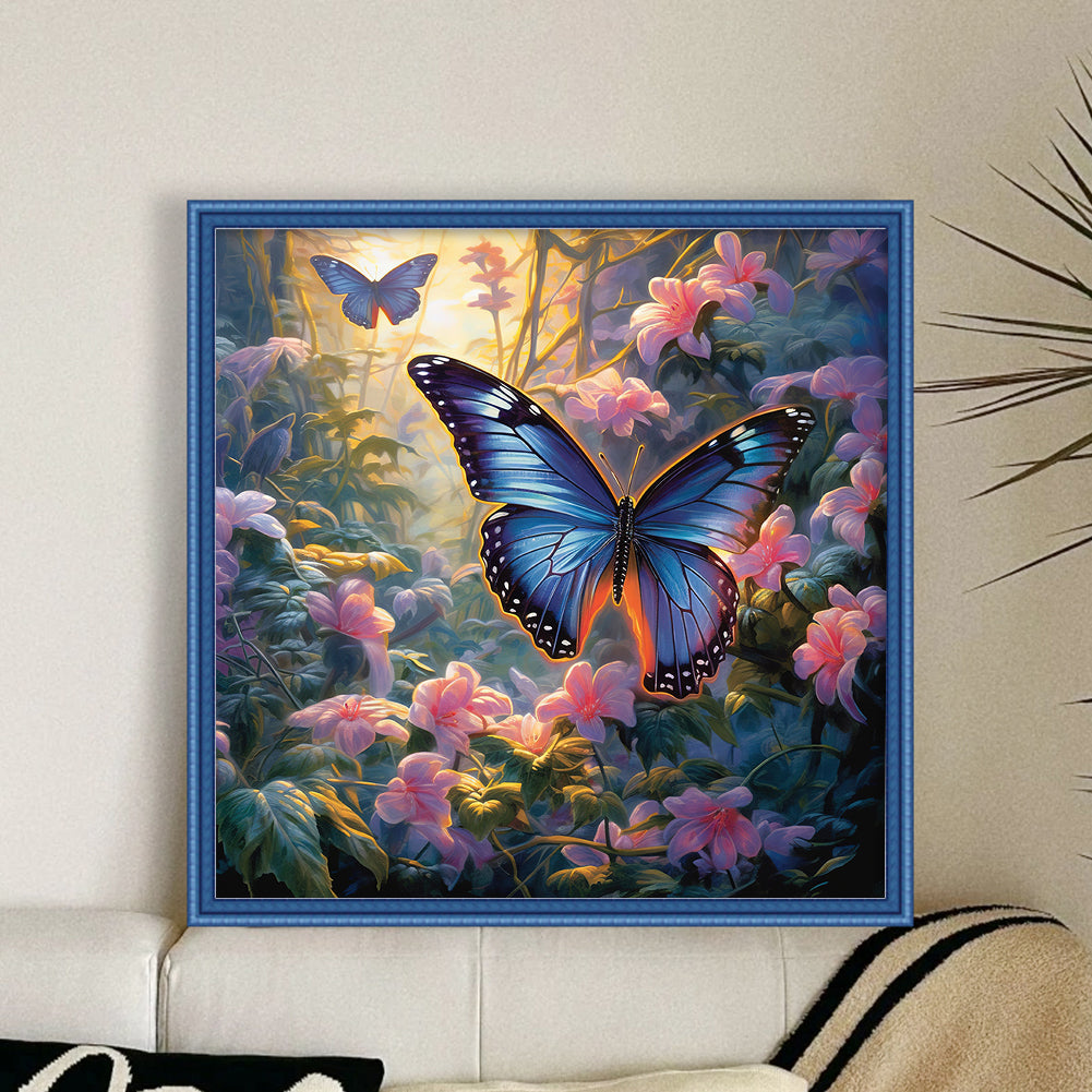 Flowers Butterflies - 11CT Stamped Cross Stitch 40*40CM