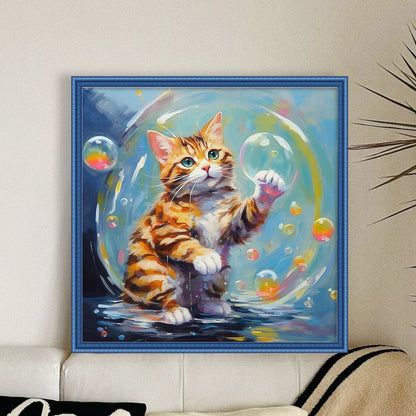 Cat Cat - 11CT Stamped Cross Stitch 40*40CM