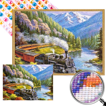 Train - Full AB Dril Round Diamond Painting 50*70CM