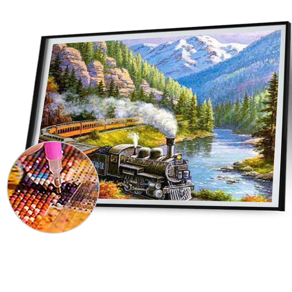 Train - Full AB Dril Round Diamond Painting 50*70CM