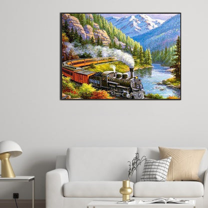 Train - Full AB Dril Round Diamond Painting 50*70CM