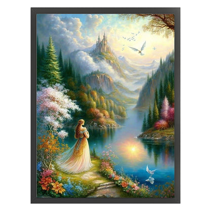 Beautiful Scenery In The Mountains - 11CT Stamped Cross Stitch 40*55CM