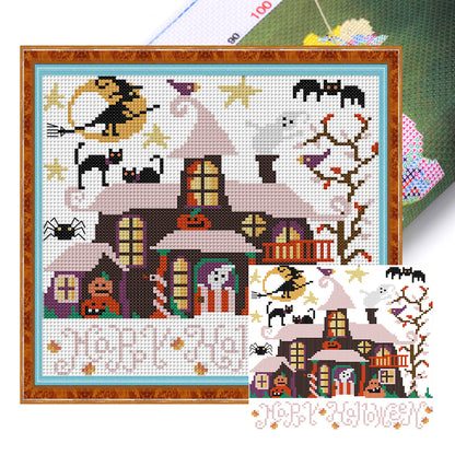 Halloween Cabin - 11CT Stamped Cross Stitch 32*28CM£¨Joy Sunday£©