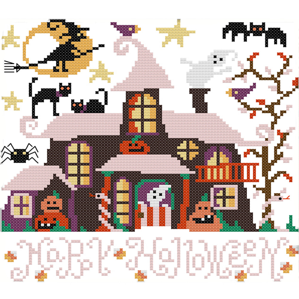 Halloween Cabin - 11CT Stamped Cross Stitch 32*28CM£¨Joy Sunday£©