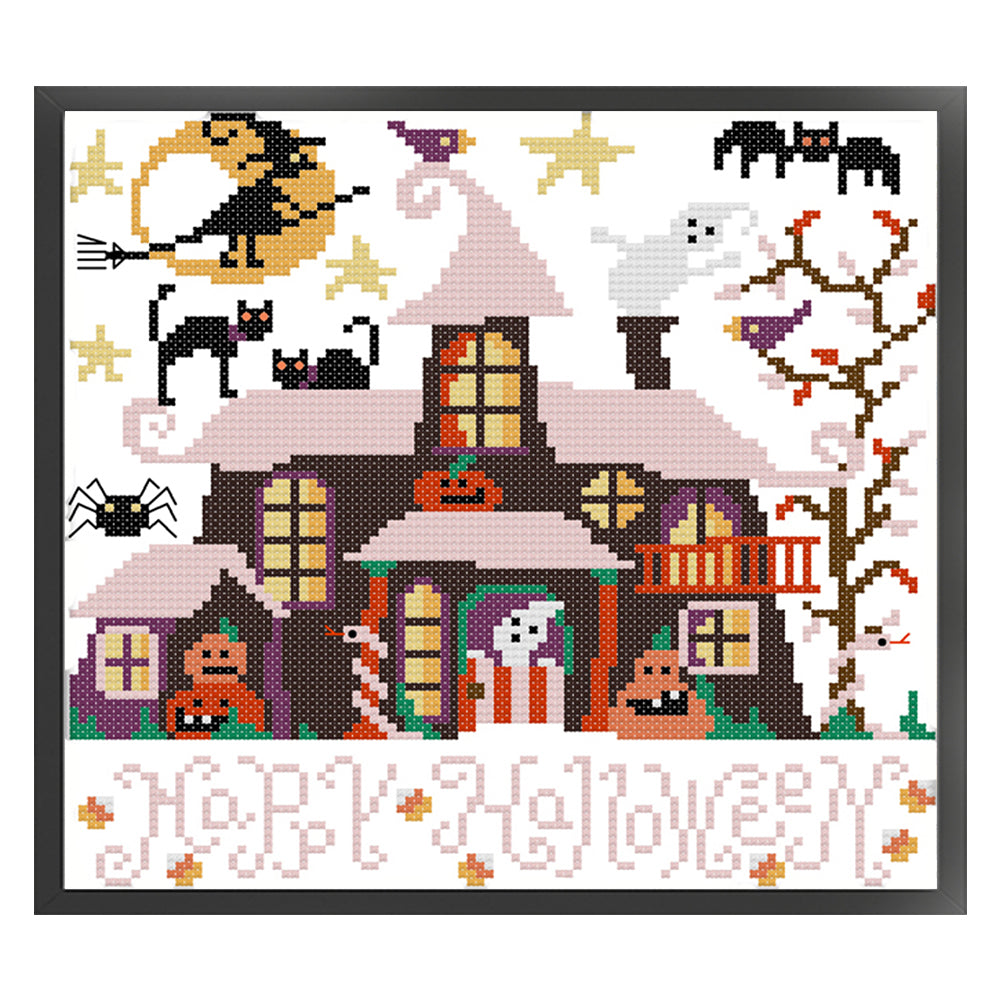 Halloween Cabin - 11CT Stamped Cross Stitch 32*28CM£¨Joy Sunday£©