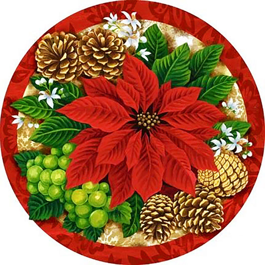 Christmas Floral Decorations - Full Round Drill Diamond Painting 40*40CM