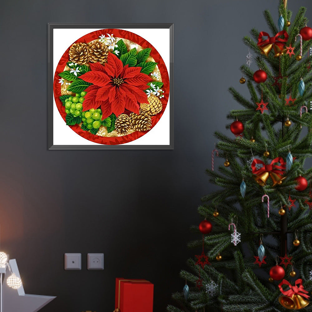 Christmas Floral Decorations - Full Round Drill Diamond Painting 40*40CM