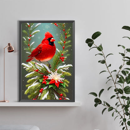 Christmas Cardinals On The Tree - Full Round Drill Diamond Painting 40*60CM