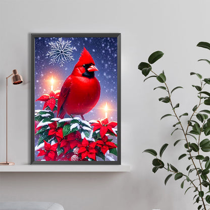 Christmas Cardinal On A Snowy Night - Full Round Drill Diamond Painting 40*60CM