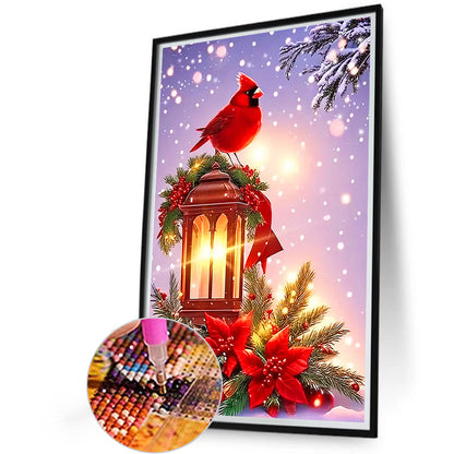 Christmas Cardinals On Lights - Full Round Drill Diamond Painting 40*60CM