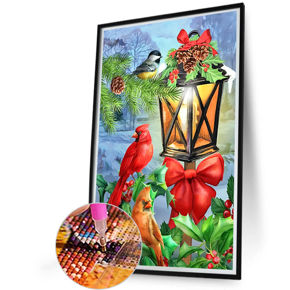 Christmas Birds By The Lanterns - Full Round Drill Diamond Painting 40*60CM