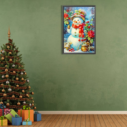 Christmas Snowman In The Snow - Full Round Drill Diamond Painting 40*60CM