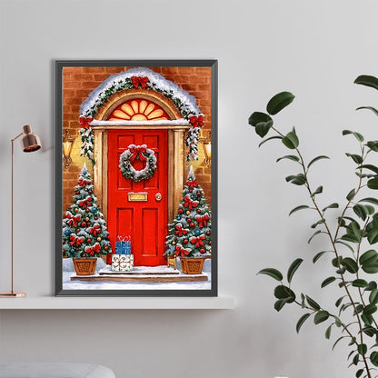 Christmas Style Front Door - Full Round Drill Diamond Painting 40*60CM