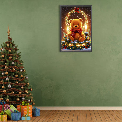 Christmas Teddy Bear - Full Round Drill Diamond Painting 40*60CM