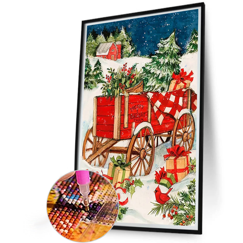 Christmas Style, Lively Scene In The Snow - Full Round Drill Diamond Painting 40*60CM