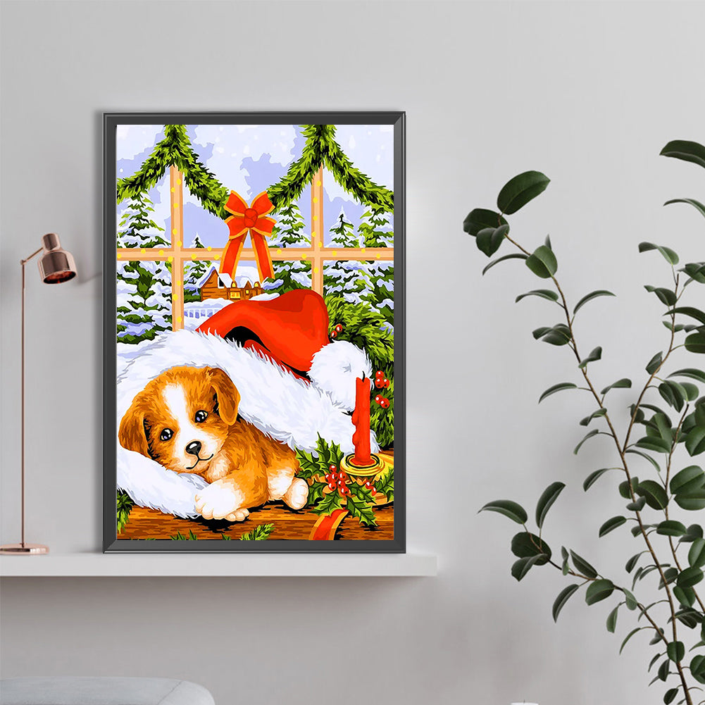 Christmas Model Christmas Dog - Full Round Drill Diamond Painting 40*60CM