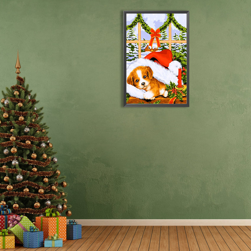 Christmas Model Christmas Dog - Full Round Drill Diamond Painting 40*60CM