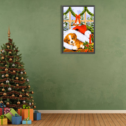 Christmas Model Christmas Dog - Full Round Drill Diamond Painting 40*60CM