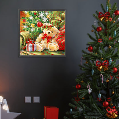 Christmas Teddy Bear - Full Round Drill Diamond Painting 40*40CM