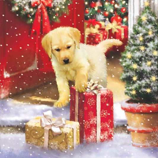 Christmas Dog - Full Round Drill Diamond Painting 40*40CM