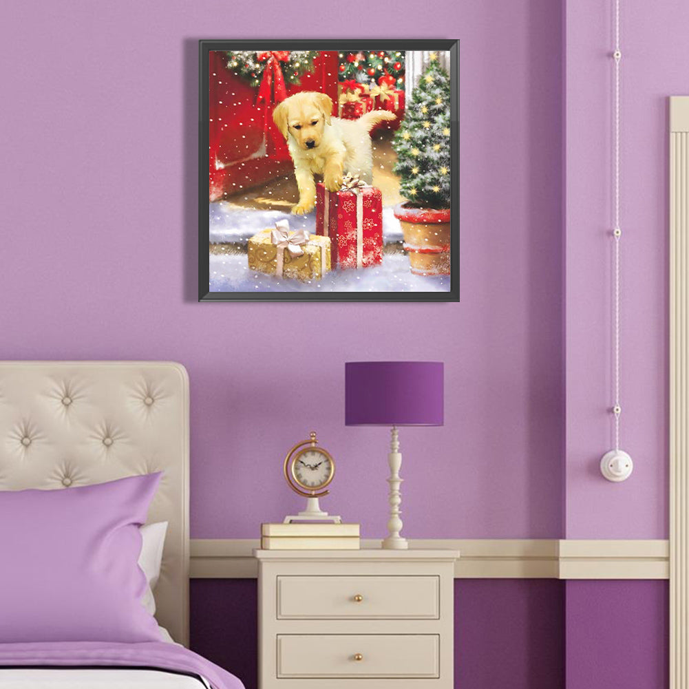 Christmas Dog - Full Round Drill Diamond Painting 40*40CM