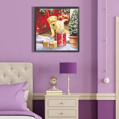 Christmas Dog - Full Round Drill Diamond Painting 40*40CM