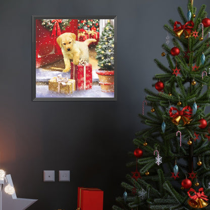 Christmas Dog - Full Round Drill Diamond Painting 40*40CM